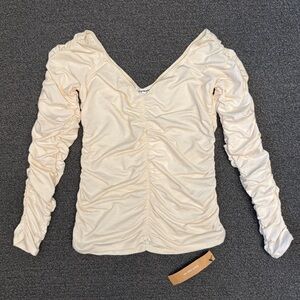 Reformation Leonora Knit Top in Cream